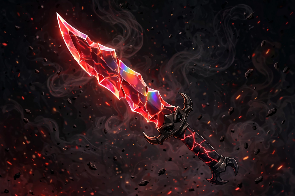 Chroma Seer glowing red chroma knife fan art